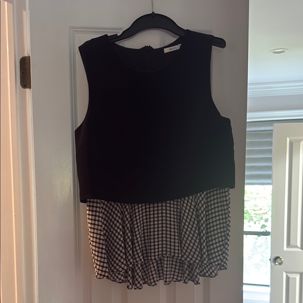 Bailey 44 Black and White Checkered Tank Top